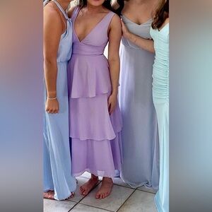 Lulus Celebration Time Lavender Sleeveless Tiered Midi Dress - Size xxs